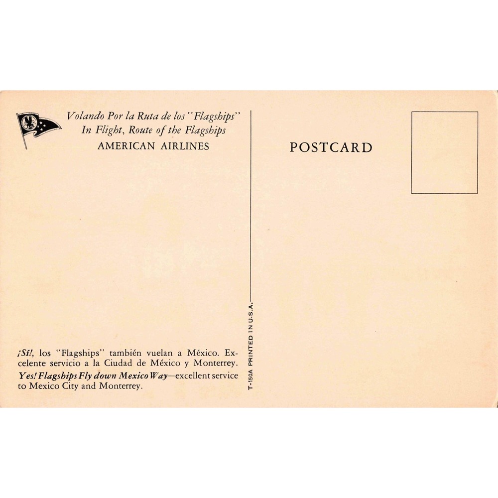 Vtg American Airlines Flagship NC 25684 DC-3 Airplane Postcard Ivan Dmitri Mexic - Picture 2 of 2